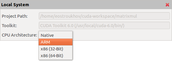 Enabling cross-compilation in Nsight Eclipse Edition